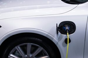 electric cars on plug
